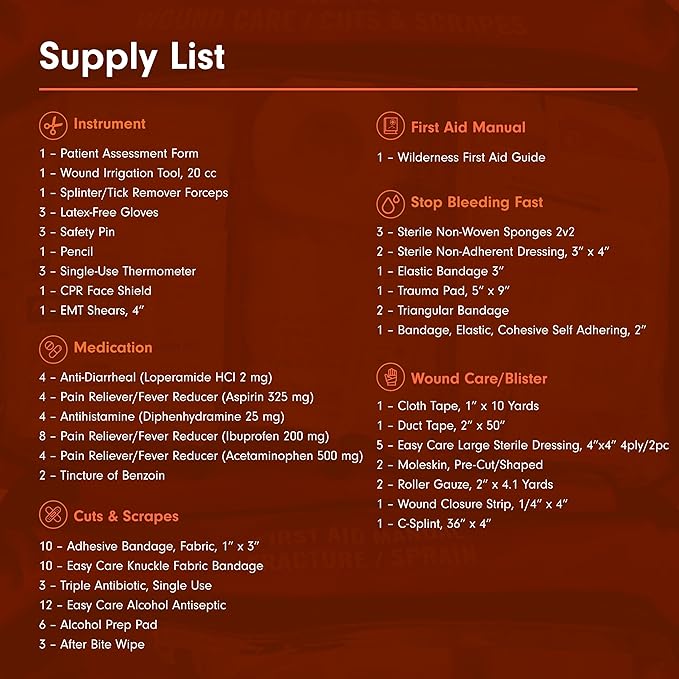 Adventure Medical Kits Sportsman Series Medical Kit - 400 - First Aid Kit for Camping, Hiking, Hunting & More - For 10 People for 14 Days - Includes Bandages, Medicine, Guide Book & More