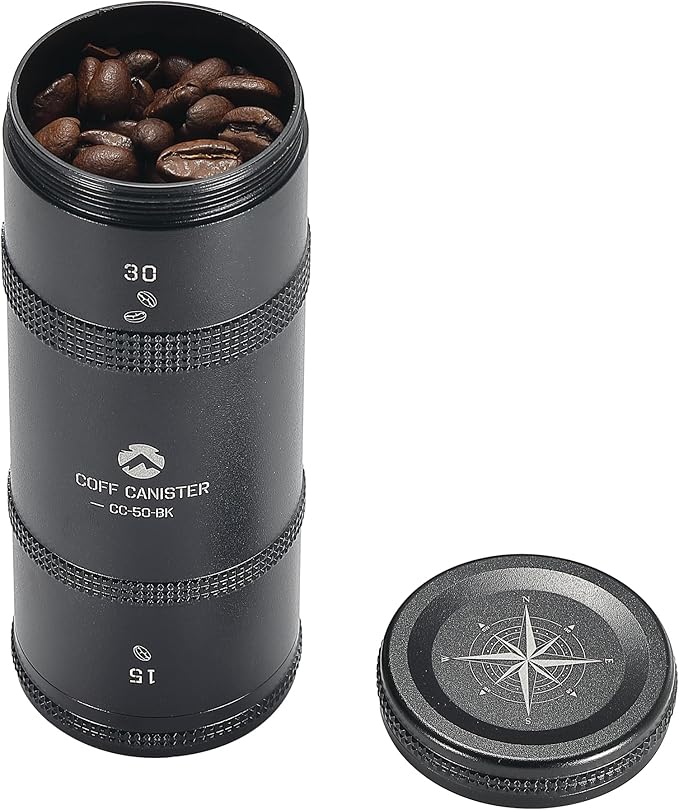 camping moon CAMPINGMOON Coffee Canister 2-Stage CNC Cutting Duralumin Black CC-51-BK
