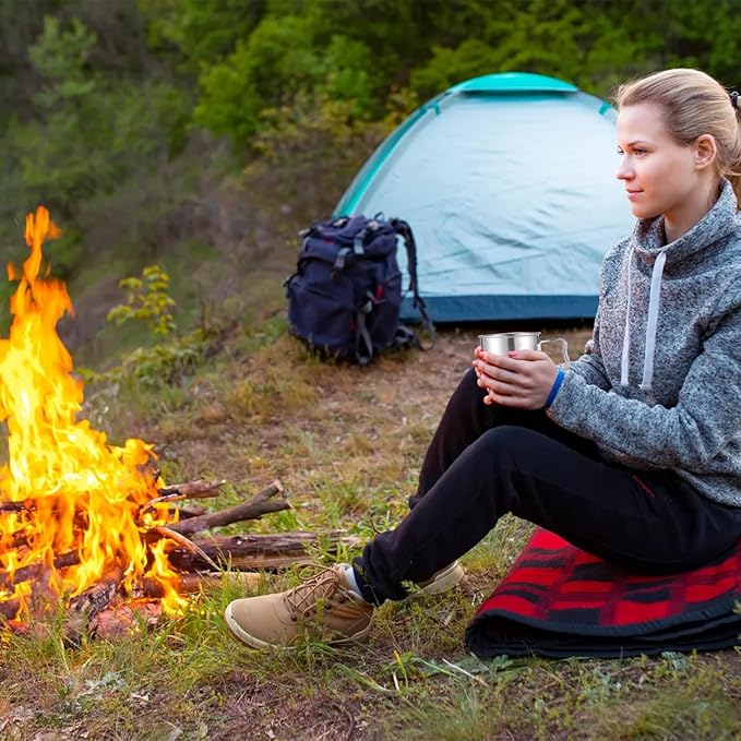 Camping Mug with Coffee Dripper, 6.8oz Stainless Steel Camping Mug Cup with Foldable Handle & Reusable Coffee Filter, Portable Camp Cookware for Outdoor Backpacking