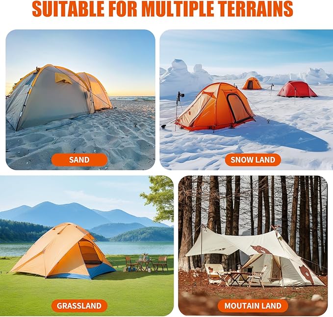 Ground Anchor Screw in, 8 Pack Spiral Trampoline Anchors with Nut and Tool Swing Set Anchors Tent Stakes High Wind Heavy Duty for Sheds, Carports, Mobile Home Black