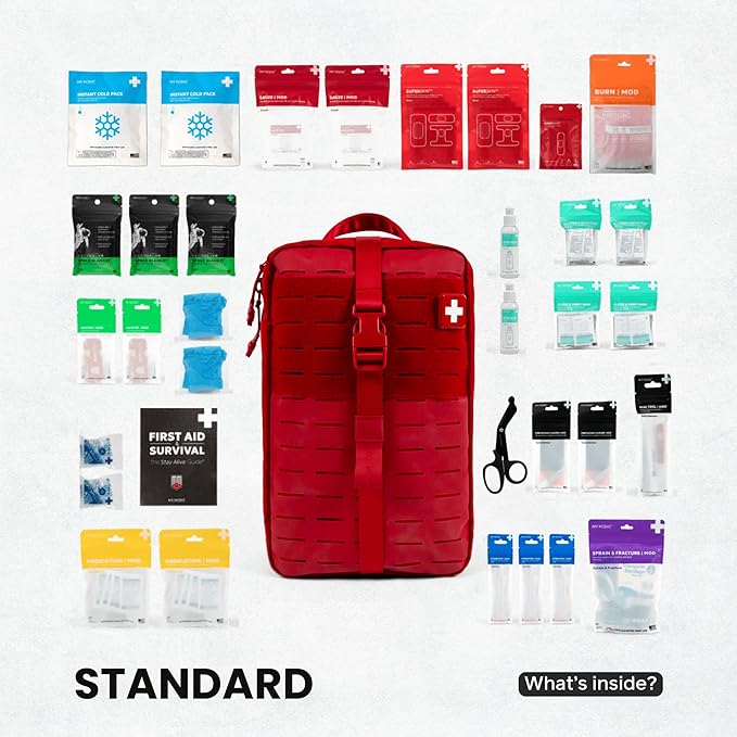 My Medic MYFAK Large Standard - HSA FSA Eligible First Aid Kit - Comprehensive Home Medical Kit with 150 Items - IFAK for Camping Car or Boat - Red