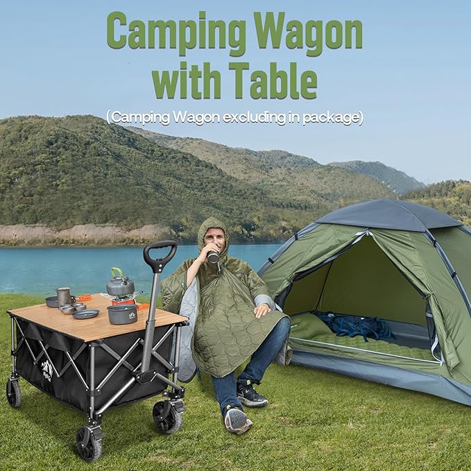 Night Cat Table Top for Wagon: Foldable Wagon Table Top Aluminum Alloy Heavy Duty for Camping Picnic 34"x20"