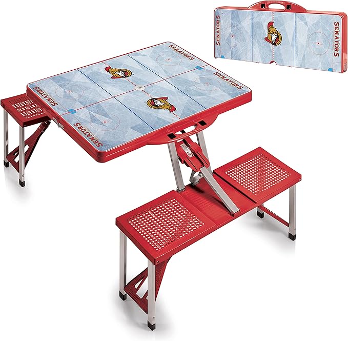 PICNIC TIME NHL Unisex-Adult NHL Picnic Table Portable Folding Table with Seats