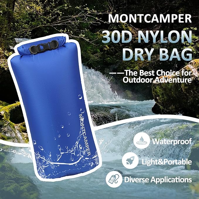 Upgraded 30D Nylon Waterproof Dry Bag-Extra Large Storage Sack for Hiking, Kayaking and Rafting-Roll Top Closure-Float on Water(20L/Blue)