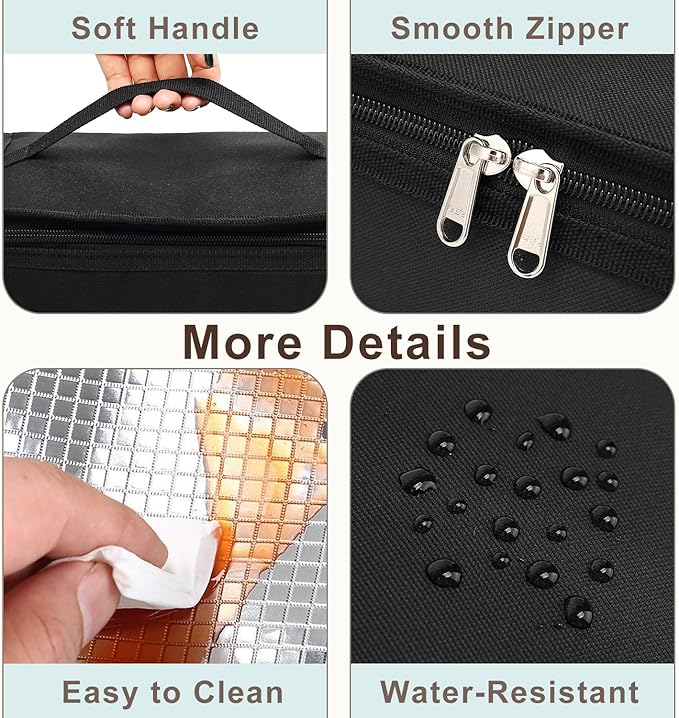 FlowFly Small Insulated Lunch box Portable Soft Bag Mini Cooler Thermal Meal Tote Kit with Handle for Work & School, Leopard