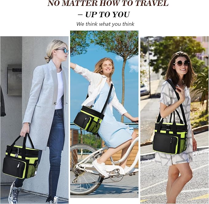 Lunch Box & Lunch Bag for Men Women, Large Insulated Adult Lunch Box, Leakproof Cooler Lunchbox with Bottle Opener for Work Picnic Beach, 16L, Neon Green