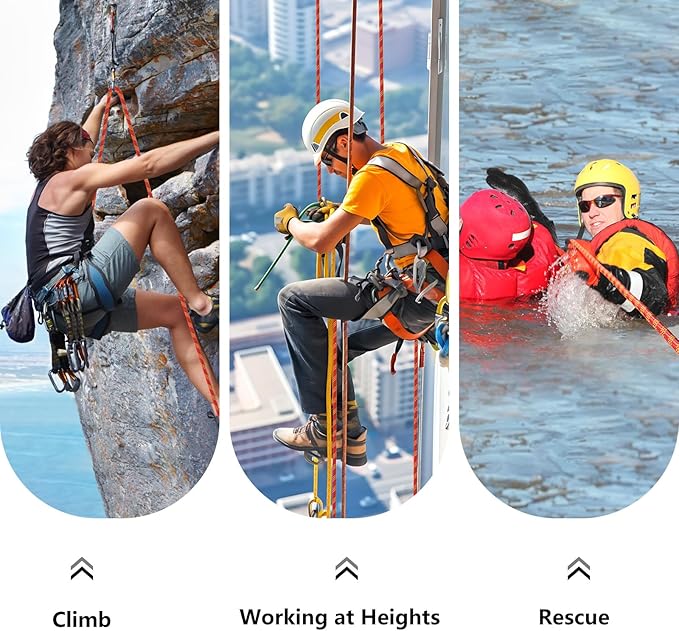 Arborist Rigging Rope - Red 1/2 in x 150 Ft Static Bull Rope for Climbing Tree Felling Pulling Various Outdoor Applications Construction Swing Sailing