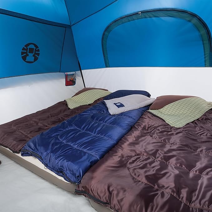 Coleman Brazos 20/30°F Adult Cool-Weather Sleeping Bag with No-Snag Zipper & Stuff Sack, Machine Washable