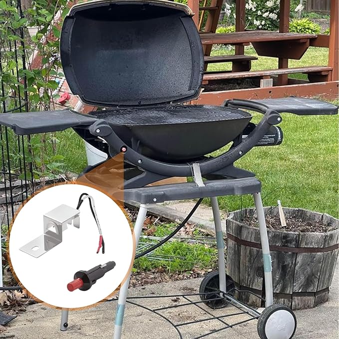 SafBbcue 80462 Grill Igniter Replacement for Weber Q1000/Q2000 Grill Accessories Replacement Parts,for Weber Q100 Q200 Gas Grill Ignitor for Weber 386001 386002 566001 Grill Parts, Ignition Button