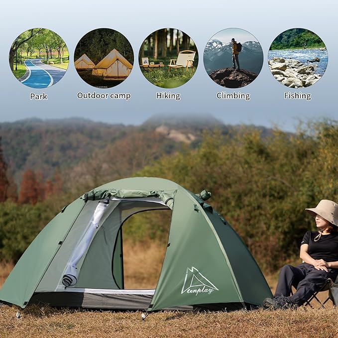 Ultralight Tent, Easy Setup, 1-2 Person Waterproof and Portable Tent for Camping Hiking Outdoor Climbing