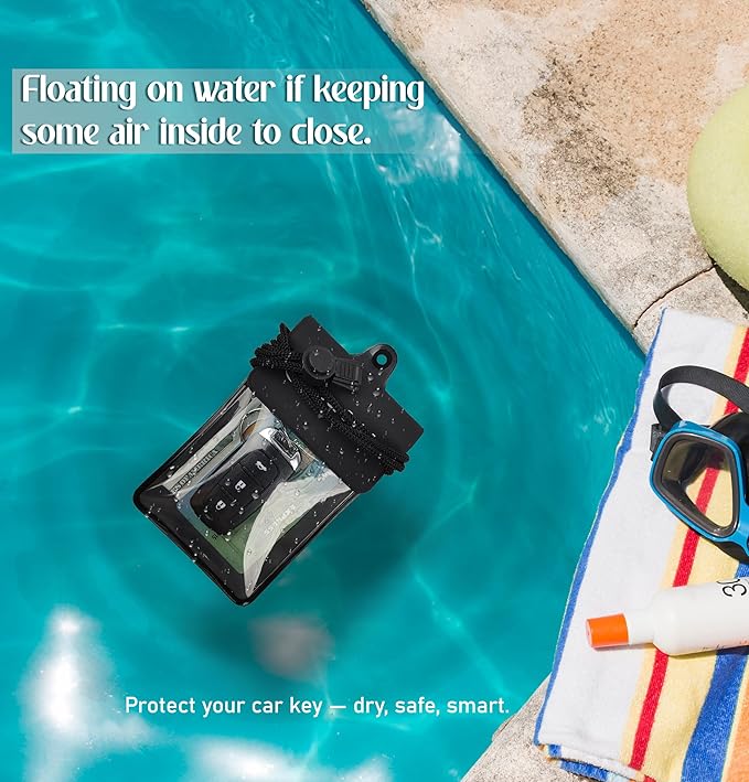 Waterproof Car Key FOB Pouch Submersible Dry Bag Holder for ID Credit Cards Cash Keys Case Swim Surf Floating Wallet