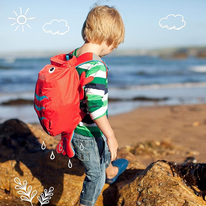 Trunki Kid’s Waterproof Swim & Gym Bag – PaddlePak Pinch Lobster (Red)