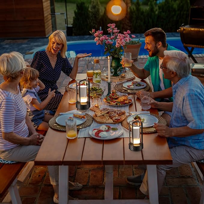 Portable Metal Table Lamp, Cordless Table Lamp, Rechargeable Battery Powered Portable LED Desk Lamp, 3 Color Stepless Dimming Touch, for Bedroom Restaurant Home Outdoor (Grey)