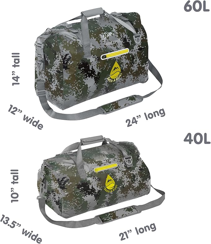 Skog Å Kust Duffelsak Heavy Duty Waterproof Duffel - Gear Bag for Sports, Travel, & More - 40L DigiCamo