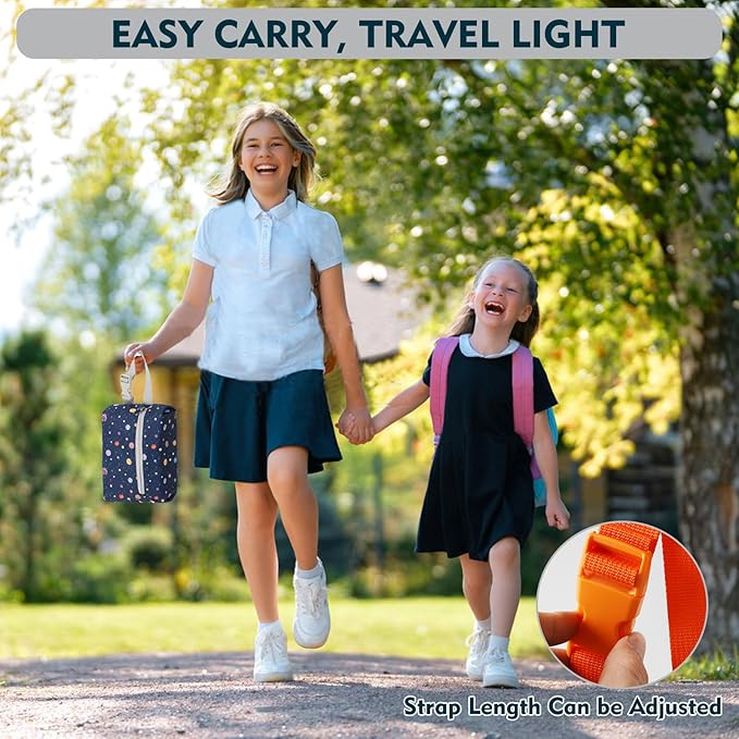 Insulated Snack Bag, Freezable Small Cooler Bag with Zipper and Adjustable Buckle, Rectangular Thermal Cooler Bag