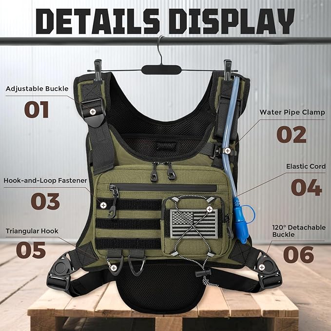 Hydration Vest（The design patent has been granted ）with 2L Water Bladder for Men and Women,Lightweight Adjustable Hydration Backpack,Reflective Running Hydration Chest Bag for Hiking Climbing Cycling
