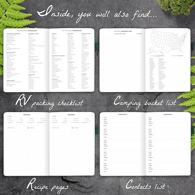 Clever Fox Camping Journal – Camper Log Book & RV Trip Planner – Outdoor Camp Journal & Adventure Travel Notebook for 12 Trips, A5 (Forest Green)