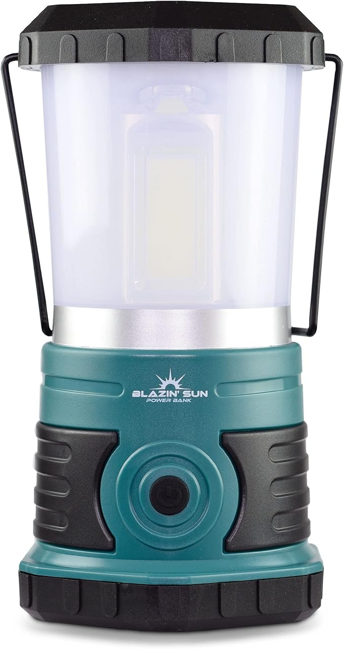 Blazin' Sun 1500 Lumen | Led Lanterns Rechargeable with Power Bank | Hurricane, Emergency, Storm, Power Outage Light | 85 Hour Runtime (Teal)
