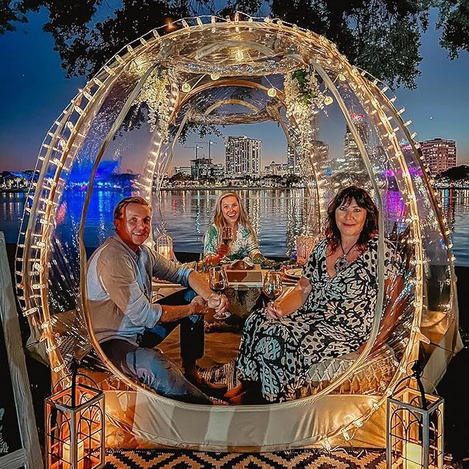 Alvantor Pop Up Bubble Tent - Large Oversize Weather Proof Pod - Cold Protection Camping Tent - Winter Tent Beige