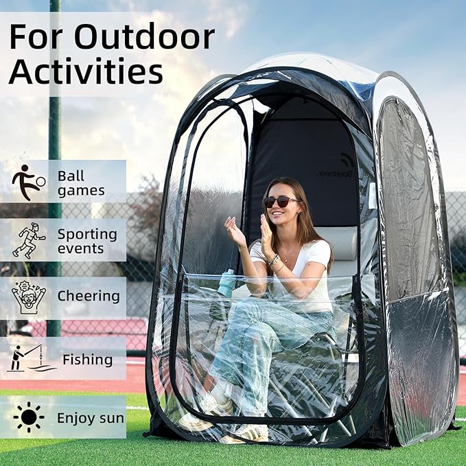 Sportneer Sports Tent, 1 Person Tent Sports Tents for Parents for Cold Day Lightweight Portable Pop Up Tent for Sports Event, Protection from Cold Wind and Rain