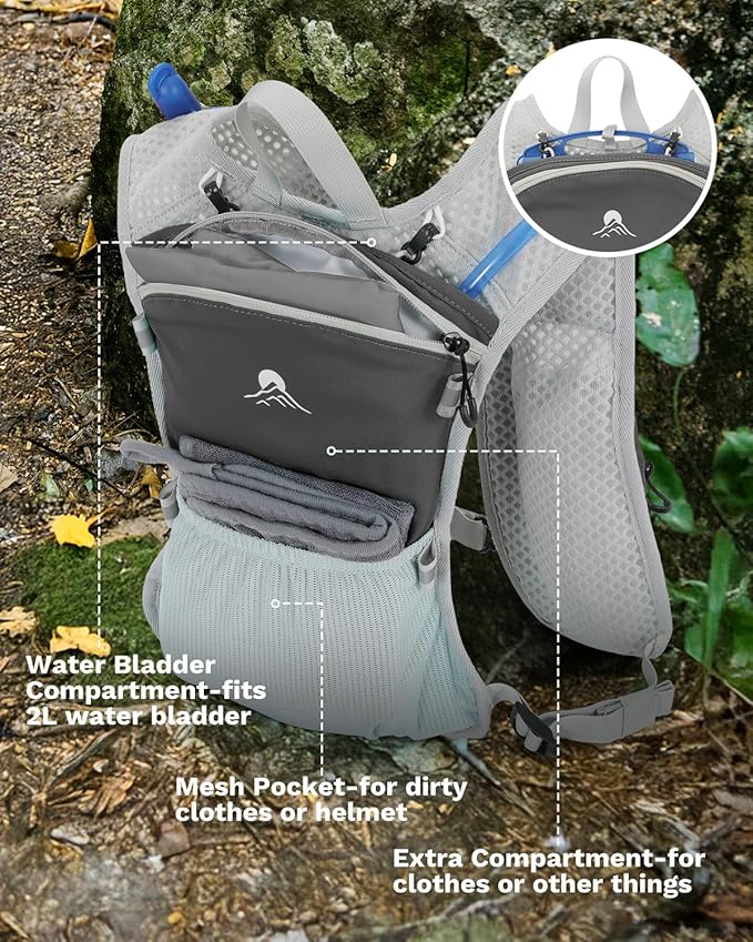 Running Vest for Women and Men, Hydration Backpack for Runners, Trail, Hiking, Biking and Walking, with Front Phone Holder, Adjustable Chest and Waist Strap