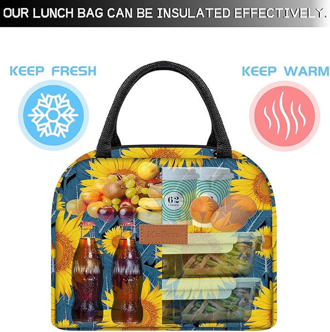 Cute Lunch Bag Women with Placemats, Insulated Lunch Box for Women, Placemats Keep Clean and Hygienic Durable Leakproof Thermal Bag High Capacity for Travel Picnic Insulated Lunch Bag