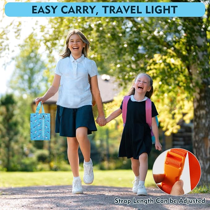 Insulated Snack Bag, Freezable Small Cooler Bag with Zipper and Adjustable Buckle, Rectangular Thermal Cooler Bag