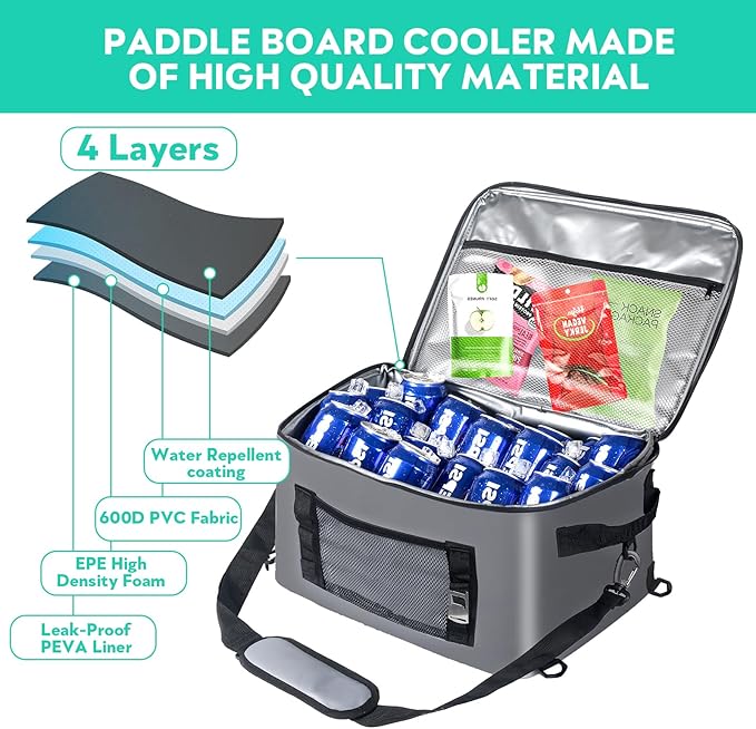 Paddle Board Cooler Bag for Paddleboarding, Kayaking - Secure, Spacious and Functional for Outdoor Water Adventures