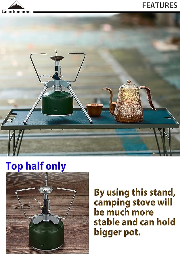 CAMPINGMOON Smart Backpacking Stove Stand with Upper Support Trivet Z01 (Low type stand Z02)