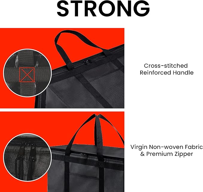 NZ home Insulated Cooler Bag and Food Warmer (XXL, 2 Pack) for Delivery & Grocery Shopping with Zippered Top, Black