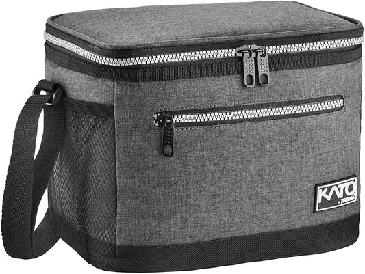 Tirrinia Insulated Lunch Box for Men/Women, Leakproof Thermal Lunch Bag for Office Picnic Work Beach Camping, Reusable Lunch Cooler Tote for Adult,Dark Grey