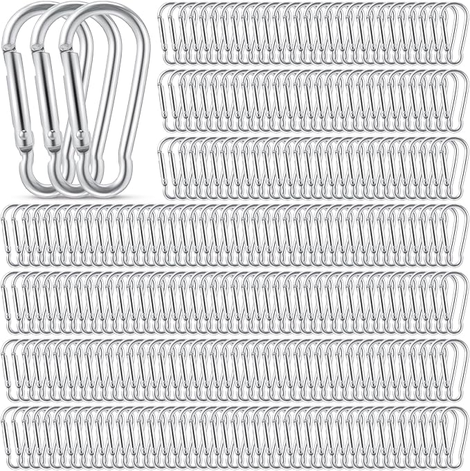 500 Pcs 2" Spring Snap Hooks Bulk Small Aluminum Alloy Clip Keychain Spring Snap Hook for Hanging Camping Hiking Traveling Fishing Outdoor