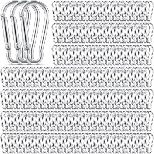 500 Pcs 2" Spring Snap Hooks Bulk Small Aluminum Alloy Clip Keychain Spring Snap Hook for Hanging Camping Hiking Traveling Fishing Outdoor