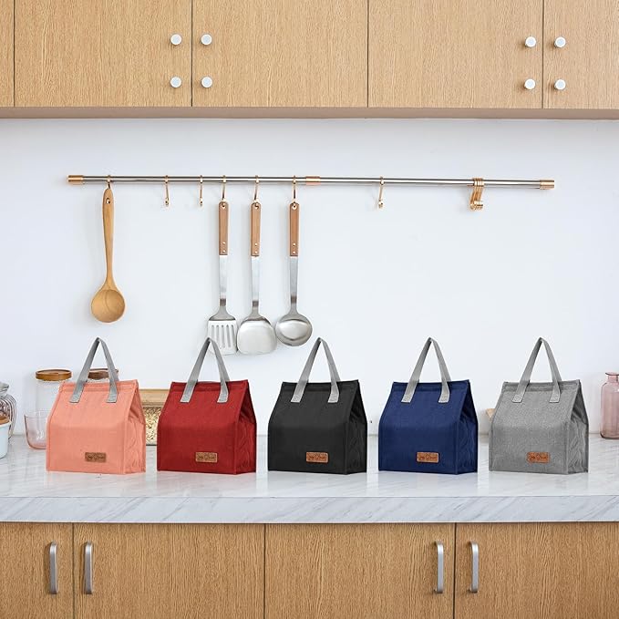 Lunch Bag Insulated, Lunch Box Bag, Reusable Lunch Tote Bag, Lunch Box Container Bag Insulated for Women, Men, Work, Office, Travel - Pink