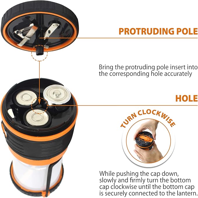 LED Camping Lantern, Battery Powered LED 1800LM, 4 Camping Lights Modes, Perfect Lantern Flashlight for Hurricane, Emergency Light, Storm, Power Outages, Survival Kits, Hiking, Fishing, Home and More