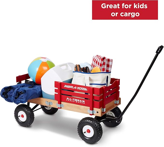Radio Flyer All-Terrain Cargo Wagon for Kids, Garden and Cargo, Red Wagon for Ages 1.5+