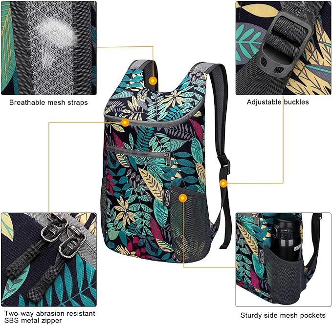 G4Free Lightweight Packable Hiking Backpack for Men Women Small Hiking Daypacks Foldable Shoulder Pack Casual Outdoor Bag 11L