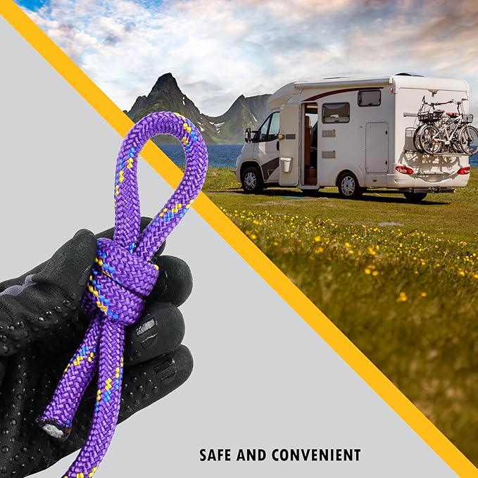 Wellmax Diamond Braid Nylon Rope, 3/8 in X 50 Foot, UV Resistant, High Strength and Weather Resistant - Purple