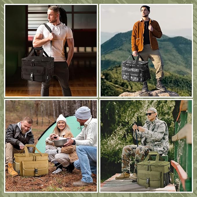 JOYHILL Lunch Box for Men, 40 Cans Large Insulated Lunch Bag, Leakproof Portable Cooler Bag with Shoulder Strap for Camping, Beach, Outdoor, Picnic, Food Delivery 30L,Blue