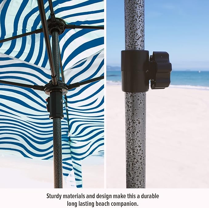 Qipi Beach Cabana - Easy to Set Up Canopy, Waterproof, Portable 6' x 6' Beach Shelter, Included Side Wall, Shade with UPF 50+ UV Protection, Ultimate Sun Umbrella - for Kids, Family & Friends
