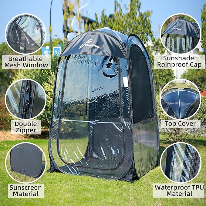 Sportneer Sports Tent, 1 Person Tent Sports Tents for Parents for Cold Day Lightweight Portable Pop Up Tent for Sports Event, Protection from Cold Wind and Rain