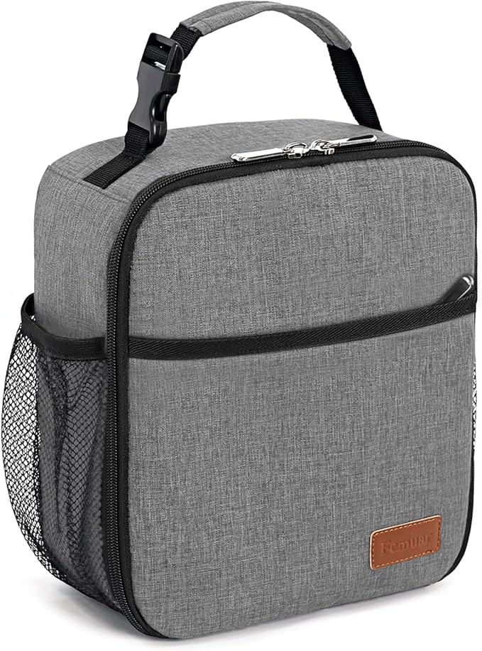 Femuar Lunch Box for Men Women Adults, Small Lunchbox for Work Picnic - Reusable Lunch bag Portable Lunch tote, Grey