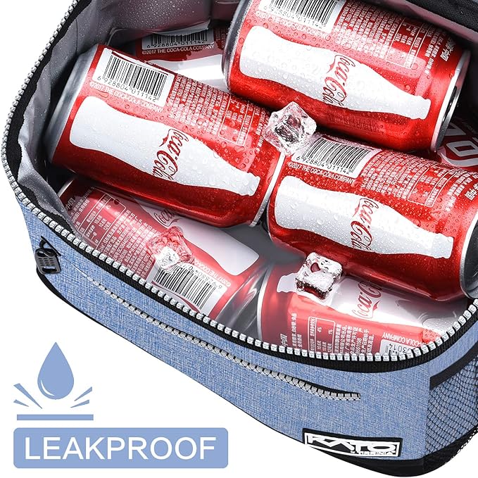 Tirrinia Insulated Lunch Box for Men/Women, Leakproof Thermal Lunch Bag for Office Picnic Work Beach Camping,Reusable Lunch Cooler Tote for Adult, Light Blue