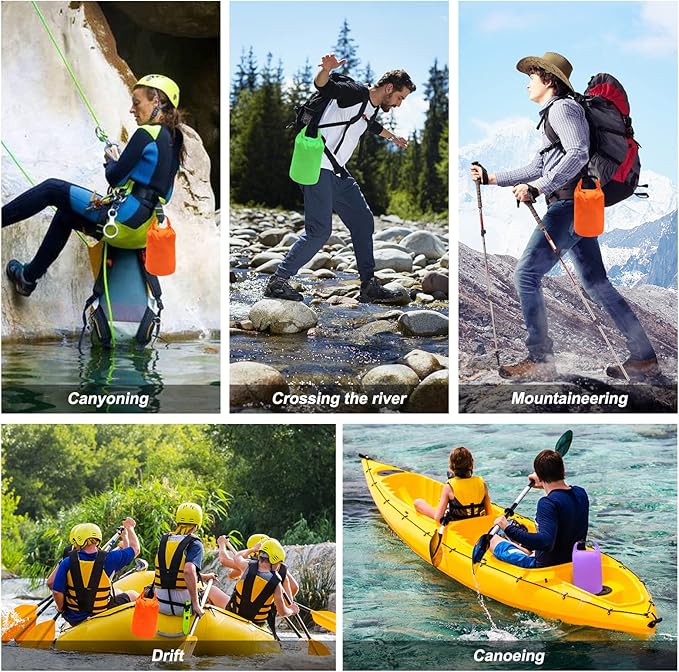 R2Depot Waterproof Dry Bag, 5L/10L/20L/40L/70L Dry Storage Bag for Kayaking, Gym, Hiking, Swimming (Blue, 10L)