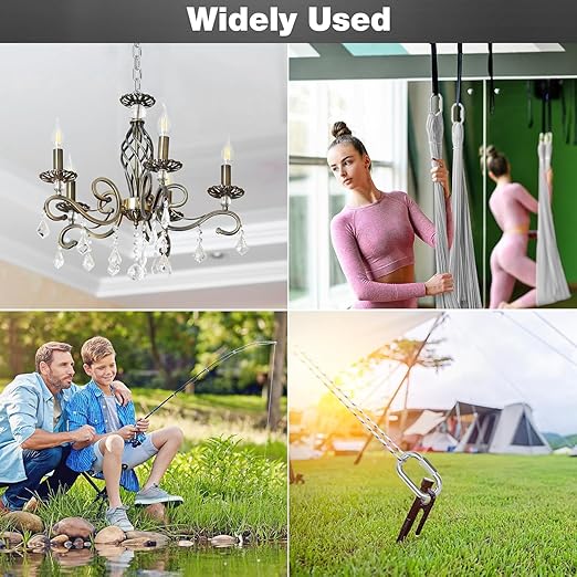 M10-30 Pack 3.5“ Quick Links Chain Connectors, 3/8″ Galvanized Chain Locking Carabiners Hooks, 2000LBS Heavy Duty Thread Quick Link Clips, Twist Oval Keychain D Shape for Swing, Camping