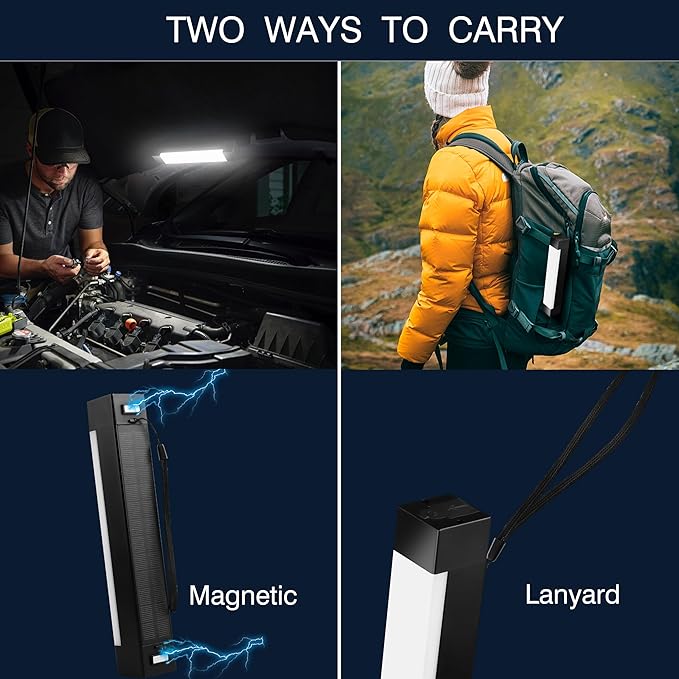 Phonar Solar Rechargeable Hiking Lantern, Camping Lantern for Power Outages,Up to 1500LM Camping Flashlight,Long Hours Life,4 Modes,Power Bank,Fit for Camping,Hiking,Fishing,Hurricane