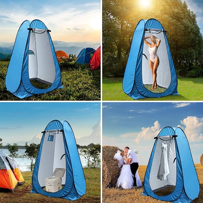 Anngrowy Pop Up Privacy Shower Tent - Portable Outdoor Camping Bathroom Toilet Changing Dressing Room - UPF40+ Waterproof