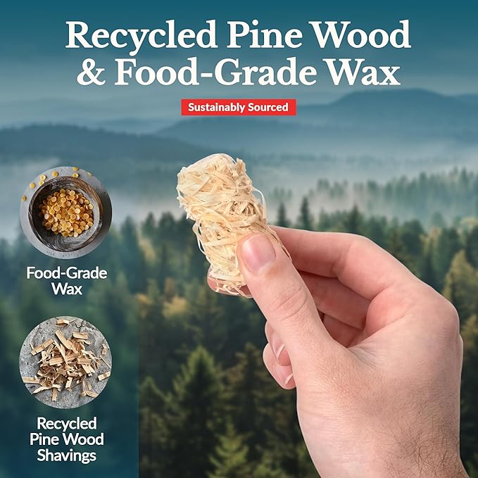 Fire Starter 200 pcs - Natural Fire Starters for Indoor & Outdoor, Firestarter for Wood Stove, Fireplace Campfires, Chimney, Grill, Pit, BBQ