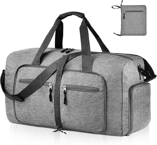 Dimayar 115L Travel Duffle Bag for Men Women - Foldable Duffel Bag with Shoes Compartment - Overnight Bags Waterproof & Tear Resistant(Gray)