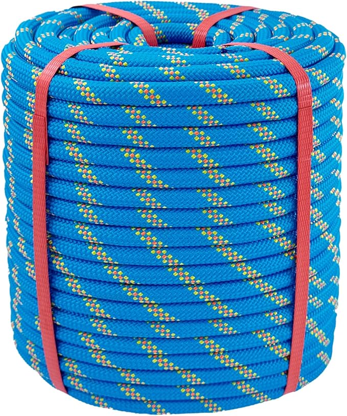 Arborist Rigging Rope Blue - 1/2 Inch Diameter 200 Ft - Heavy Duty Bull Rope for Arborist Climbing Nautical Swing Outdoor Adventures